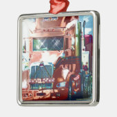 Big Red Heavy Lkw für Lkw & Lkw-Liebhaber Silbernes Ornament (Links)