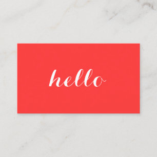 Big Red Hello II einfach Stated Business Card Visitenkarte
