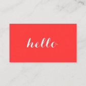 Big Red Hello II einfach Stated Business Card Visitenkarte (Vorderseite)