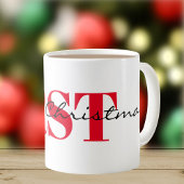 Big Red Initials & Merry Christmas 11oz Classic Kaffeetasse