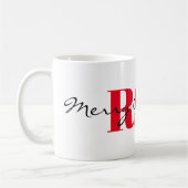 Big Red Initials & Merry Christmas 11oz Classic Kaffeetasse (Links)