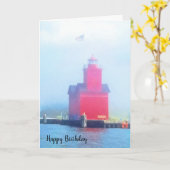 Big Red Leuchtturm im Nebel Karte (Gelbe Blume)