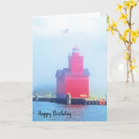 Big Red Leuchtturm im Nebel Karte (Gelbe Blume)