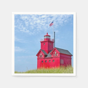 Big Red Leuchtturm in Holland, Michigan Serviette