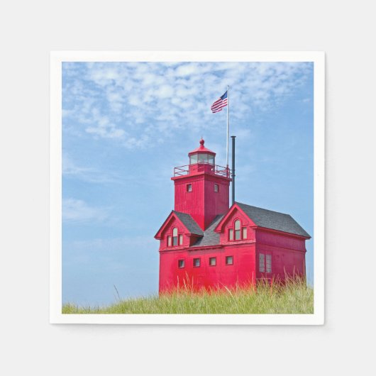 Big Red Leuchtturm in Holland, Michigan Serviette (Vorderseite)