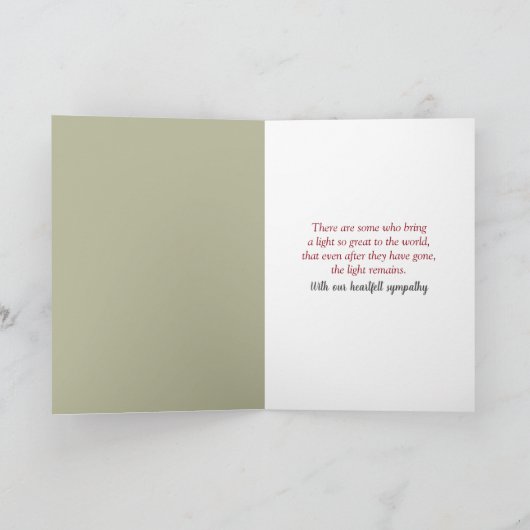 Big Red Lighthouse Beileid Karte (Innenseite)