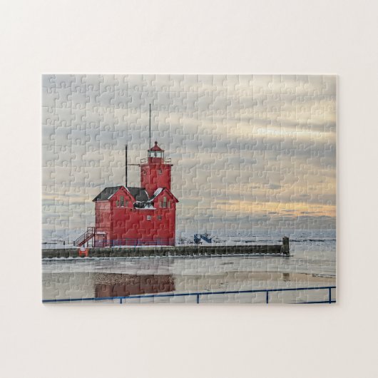 Big Red Lighthouse in Holland MI - 252 Stück Puzzle (Horizontal)