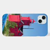 Big Red Lighthouse iPhone Hülle (Rückseite (Horizontal))