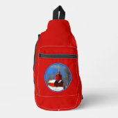 Big Red Lighthouse Malerei Holland Original Art Crossbody Bag (Vorderseite)