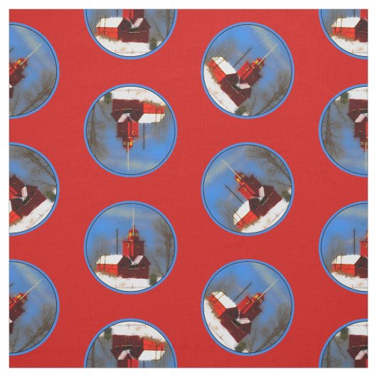 Big Red Lighthouse Malerei Holland Original Art Stoff (Muster)