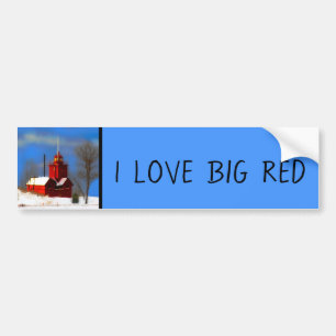 Big Red Lighthouse Malerei - Originelle Kunst Autoaufkleber