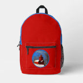 Big Red Lighthouse Malerei - Originelle Kunst Bedruckter Rucksack (Vorderseite)