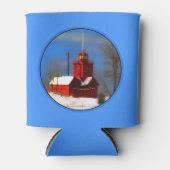 Big Red Lighthouse Malerei - Originelle Kunst Dosenkühler (Vorderseite)