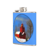 Big Red Lighthouse Malerei - Originelle Kunst Flachmann (Links)