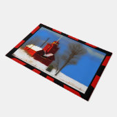 Big Red Lighthouse Malerei - Originelle Kunst Fußmatte (Schrägansicht)