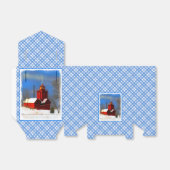 Big Red Lighthouse Malerei - Originelle Kunst Geschenkschachtel (Ungefaltet)
