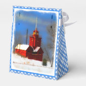 Big Red Lighthouse Malerei - Originelle Kunst Geschenkschachtel (Rückseite)
