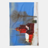 Big Red Lighthouse Malerei - Originelle Kunst Geschirrtuch (Vertikal)