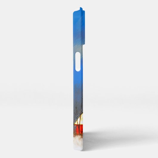 Big Red Lighthouse Malerei - Originelle Kunst iPhone Hülle (Rechte Seite)