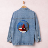 Big Red Lighthouse Malerei - Originelle Kunst Jeansjacke (Hangar)