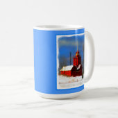 Big Red Lighthouse Malerei - Originelle Kunst Kaffeetasse (VorderseiteRechts)