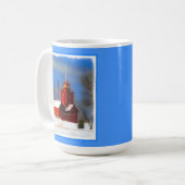 Big Red Lighthouse Malerei - Originelle Kunst Kaffeetasse (Vorderseite Links)