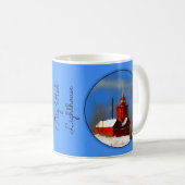 Big Red Lighthouse Malerei - Originelle Kunst Kaffeetasse (VorderseiteRechts)
