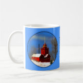 Big Red Lighthouse Malerei - Originelle Kunst Kaffeetasse (Links)