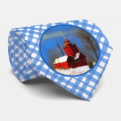 Big Red Lighthouse Malerei - Originelle Kunst Krawatte (Gerollt)