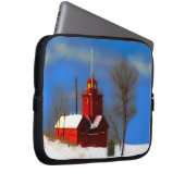 Big Red Lighthouse Malerei - Originelle Kunst Laptopschutzhülle (Vorne Rechts)