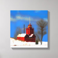 Big Red Lighthouse Malerei - Originelle Kunst