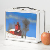 Big Red Lighthouse Malerei - Originelle Kunst Metall Brotdose (Beispiel)
