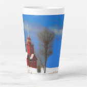 Big Red Lighthouse Malerei - Originelle Kunst Milchtasse (Vorderseite)