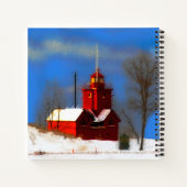 Big Red Lighthouse Malerei - Originelle Kunst Notizblock (Rückseite)