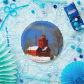 Big Red Lighthouse Malerei - Originelle Kunst Pappteller (Party)