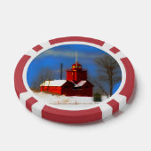 Big Red Lighthouse Malerei - Originelle Kunst Pokerchips (Einzeln)
