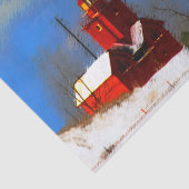 Big Red Lighthouse Malerei - Originelle Kunst Seidenpapier (Ausschnitt)