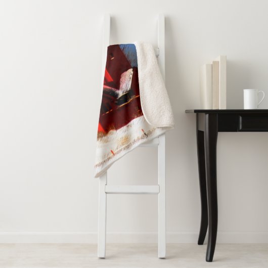 Big Red Lighthouse Malerei - Originelle Kunst Sherpadecke (Beispiel)