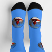 Big Red Lighthouse Malerei - Originelle Kunst Socken (Oben)