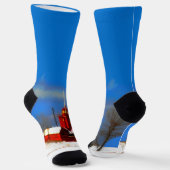 Big Red Lighthouse Malerei - Originelle Kunst Socken (Gewinkelt)