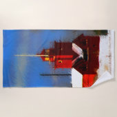 Big Red Lighthouse Malerei - Originelle Kunst Strandtuch (Vorderseite)