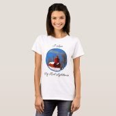Big Red Lighthouse Malerei - Originelle Kunst T-Shirt (Vorne ganz)