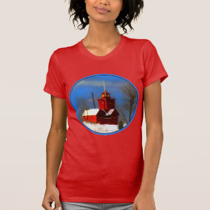 Big Red Lighthouse Malerei - Originelle Kunst T-Shirt