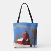 Big Red Lighthouse Malerei - Originelle Kunst Tasche (Rückseite)