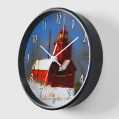 Big Red Lighthouse Malerei - Originelle Kunst Uhr (Winkel)