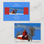 Big Red Lighthouse Malerei - Originelle Kunst Visitenkarte (Vorne/Hinten)