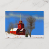 Big Red Lighthouse Malerei - Originelle Kunst Visitenkarte (Rückseite)