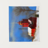 Big Red Lighthouse Malerei - Originelle Kunst Wandteppich (Vorderseite)