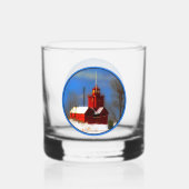 Big Red Lighthouse Malerei - Originelle Kunst Whiskyglas (Rückseite)
