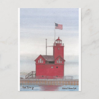 Big Red Lighthouse Postkarte